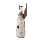 Decoratie Beeld Engel 9x4x18 cm Wit Bruin Hout by Clayre & Eef.