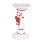 Candlestick Ø 9x18 cm white plastic by Clayre & Eef.
