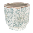 Blumentopf Ø 15x14 cm Grün-Beige Keramik Blumen Blumentopf für Innenräume von Clayre & Eef.