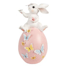 Decoration Statue Rabbit 16x15x29 cm White Plastic by Clayre & Eef.