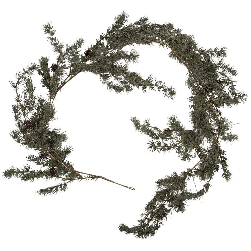 Christmas garland 20x7x180 cm / 3xAA Green Wood by Clayre & Eef.