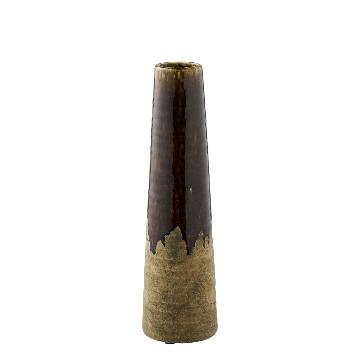 Vase, ceramic, brown, ø11x39 cm by EMIRELLE