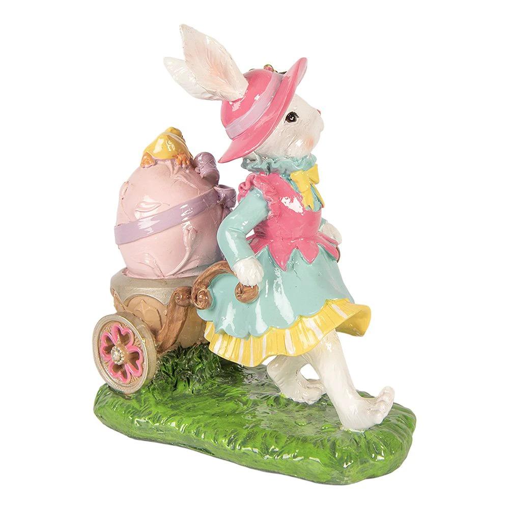 Decoration Statue Rabbit 19x11x23 cm White Plastic by Clayre & Eef.