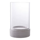 Hurricane Candle Holder - Grey Ceramic/Glass, 16x16x25.5 cm by EMIRELLE