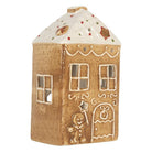 Tea light holder House 9x7x16 cm Brown Ceramic by Clayre & Eef.