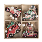 Kersthanger Set van 12 Auto Rood Hout by Clayre & Eef.