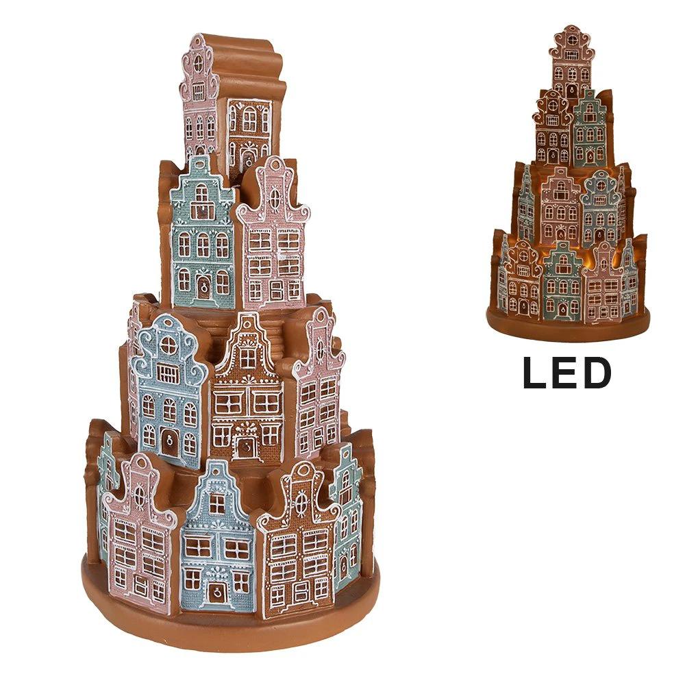 Decoration house with LED Ø 18x33 cm / 3xaaa by Clayre & Eef.
