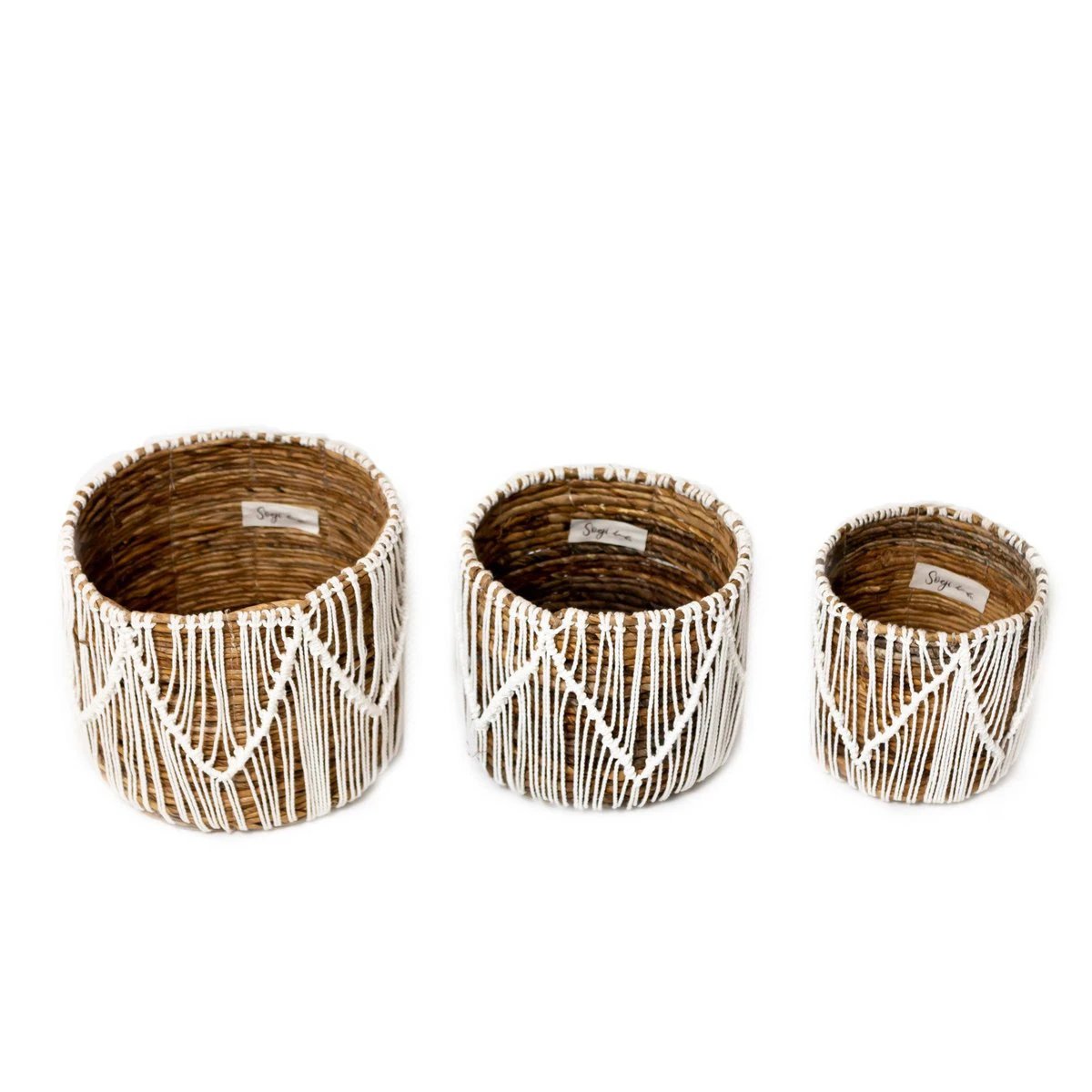Small Seagrass Basket ORIS | Round Flower Basket | Woven Boho Basket | Plant Basket | Planter | Macrame Basket by Soeji