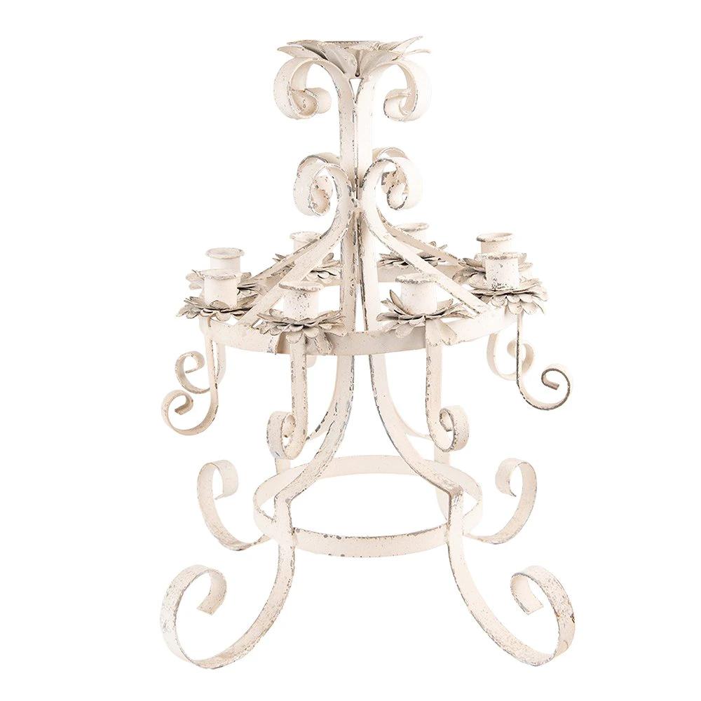 Kandelaar Ø 41x43 cm Beige IJzer Kaarsenstandaard by Clayre & Eef.
