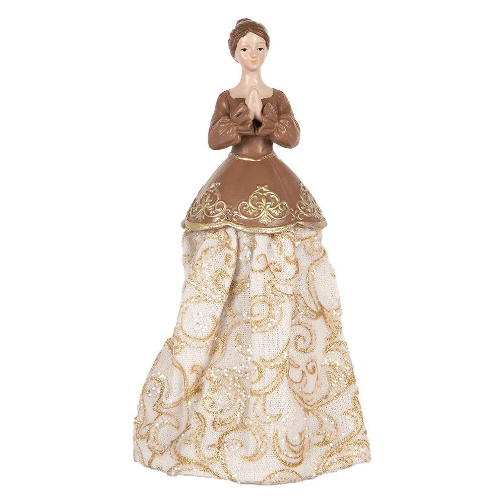 Decoration image woman 8x7x23 cm beige plastic by Clayre & Eef.