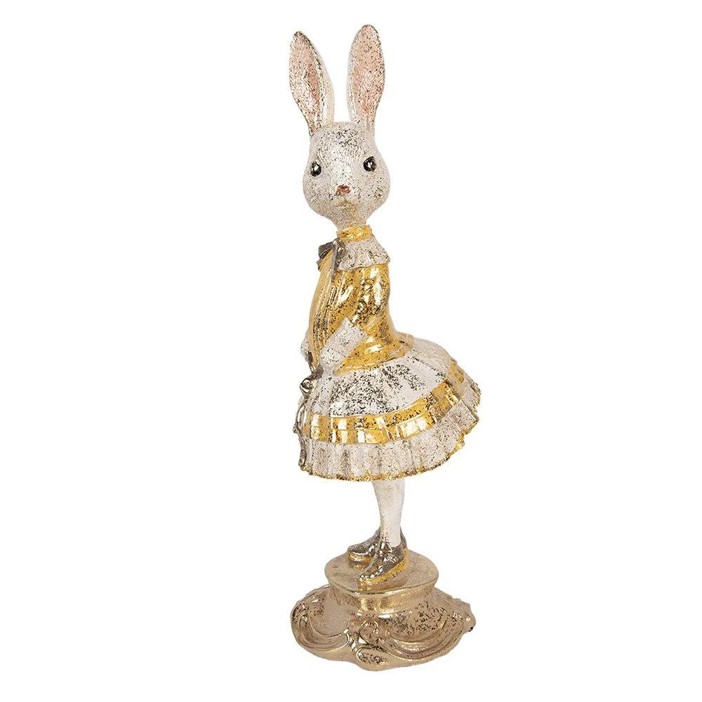 Decoration Statue Rabbit Ø 13x36 cm Beige Plastic by Clayre & Eef.