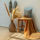 Woven Boho Vase DAYANA black made from Water Hyacinth by Soeji