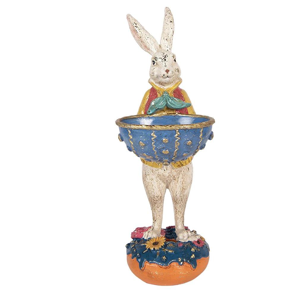 Decoration image rabbit 12x10x28 cm beige plastic by Clayre & Eef.