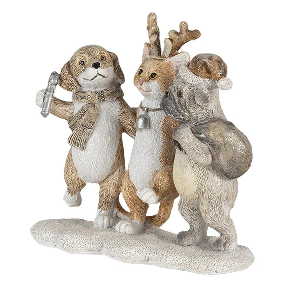 Decoration dogs and cat 13x5x12 cm by Clayre & Eef.