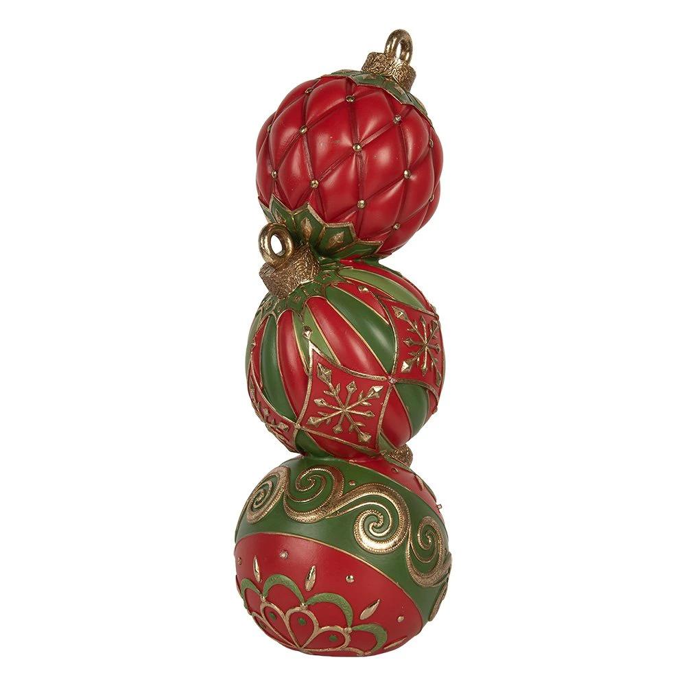 Christmas decoration with LED lighting 14x14x40 cm Red Plastic by Clayre & Eef.