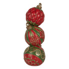 Christmas decoration with LED lighting 14x14x40 cm Red Plastic by Clayre & Eef.