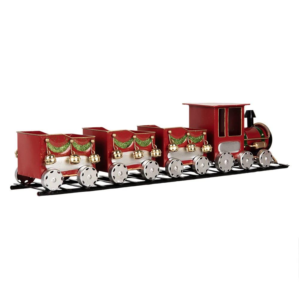 Decoration image train 58x12x14 cm red metal by Clayre & Eef.