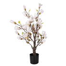 Artificial plant Magnolia 20x20x75 cm Pink Plastic by Clayre & Eef.