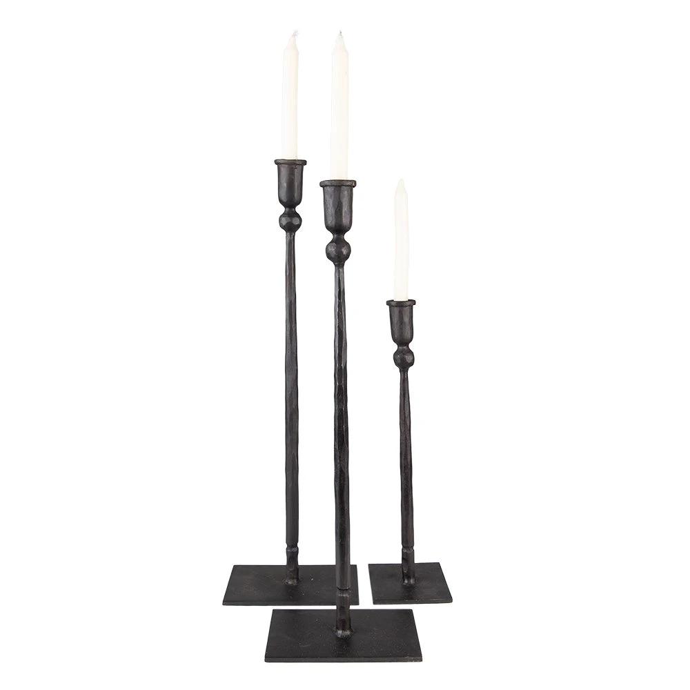 Candlestick (set of 3) 16x10x52 / 16x10x49 / 10x9x35 cm by Clayre & Eef.