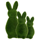 Decoration Statue Rabbit Ø 9x21 cm Green Plastic by Clayre & Eef.