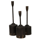 Candlestick (set of 3) Ø 9x35 / Ø 9x30 / Ø 9x25 cm by Clayre & Eef.