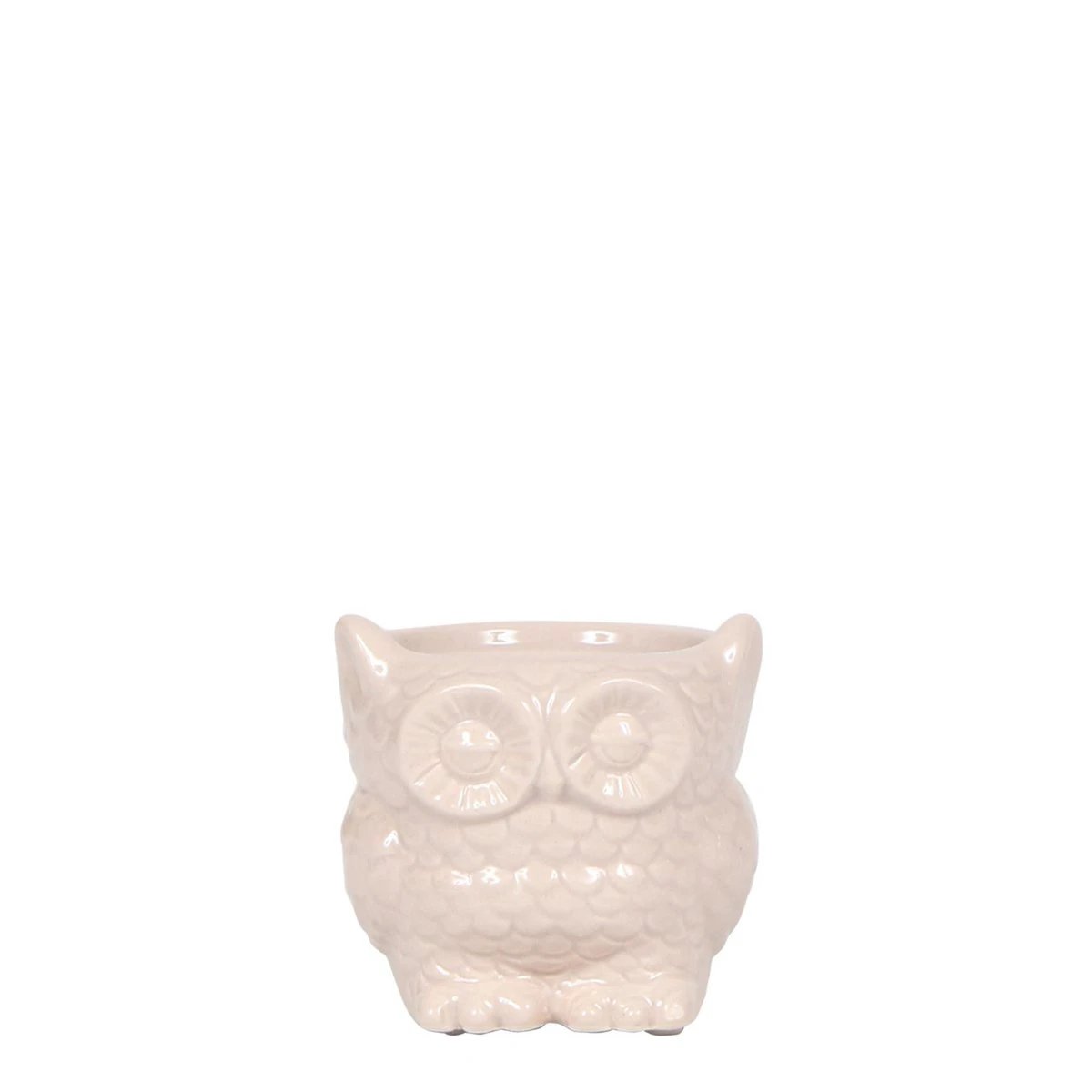 Hummingbird Home | Owl flower pot - Nude colored ceramic decorative pot - pot size Ø6cm by Kolibri Company