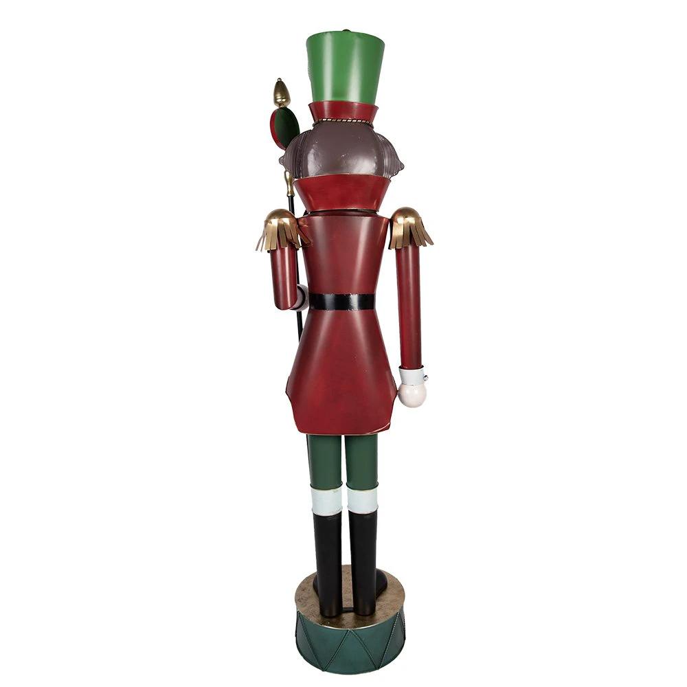 Christmas Decoration Sculpture Nutcracker 60x41x207 cm Red Green Metal by Clayre & Eef.