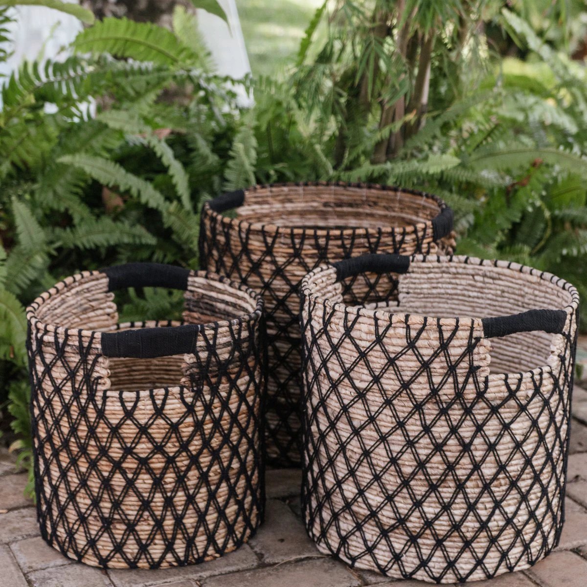 Storage Basket PURA | Plant Basket | Laundry Basket (black) made from Banana Fibre (3 sizes) by Soeji