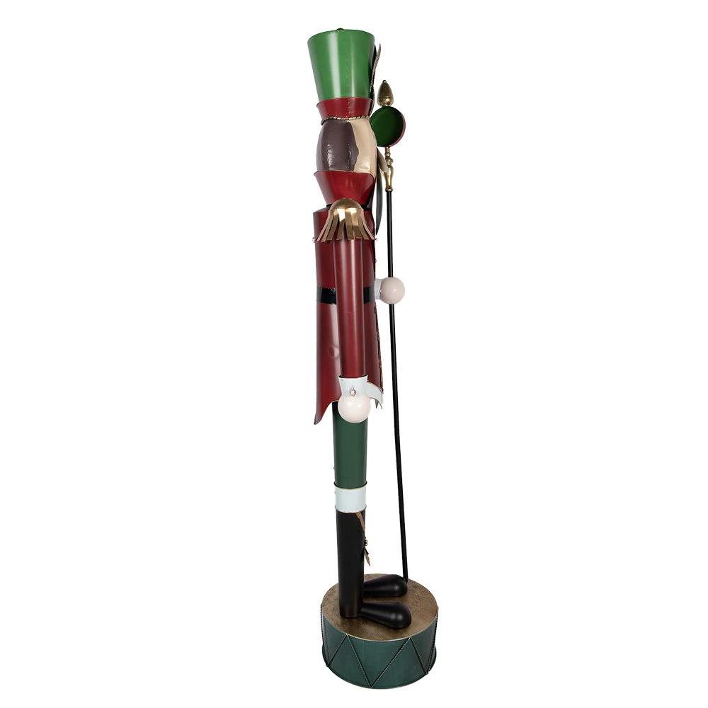 Christmas Decoration Sculpture Nutcracker 60x41x207 cm Red Green Metal by Clayre & Eef.