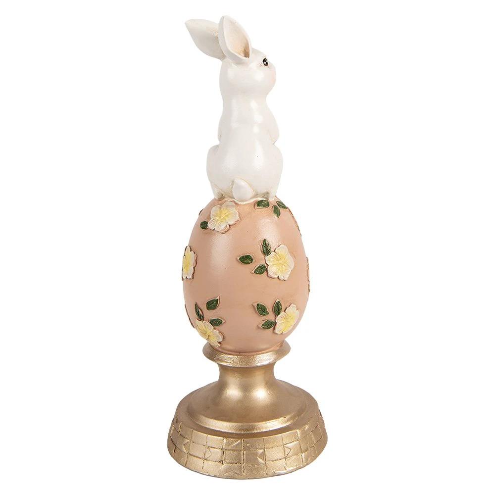 Decoration Statue Rabbit Ø 10x26 cm White Plastic by Clayre & Eef.