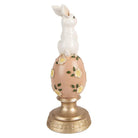 Decoration Statue Rabbit Ø 10x26 cm White Plastic by Clayre & Eef.