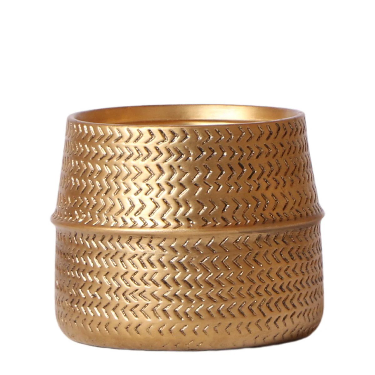 Kolibri Home | Groove Flowerpot - Golden Ceramic Sierpot - Pot size - Ø12cm by Kolibri Company