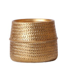 Kolibri Home | Groove Flowerpot - Golden Ceramic Sierpot - Pot size - Ø12cm by Kolibri Company