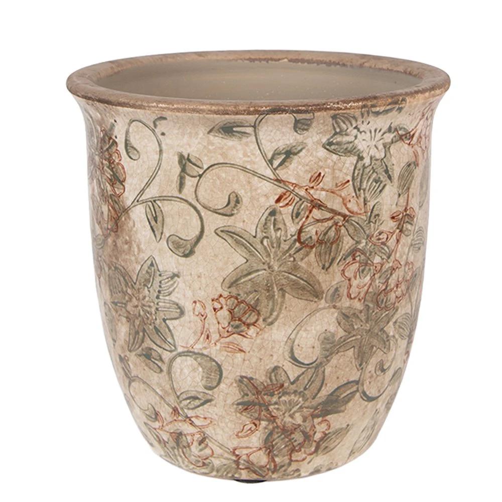 Blumentopf Ø 13x13 cm beige Keramik von Clayre & Eef.
