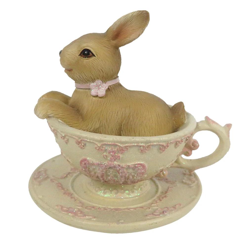 Dekoration Hase Braun 8x7x8 cm von Clayre & Eef.