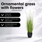 Artificial Plant Ornamental Grass White by Mica Decorations