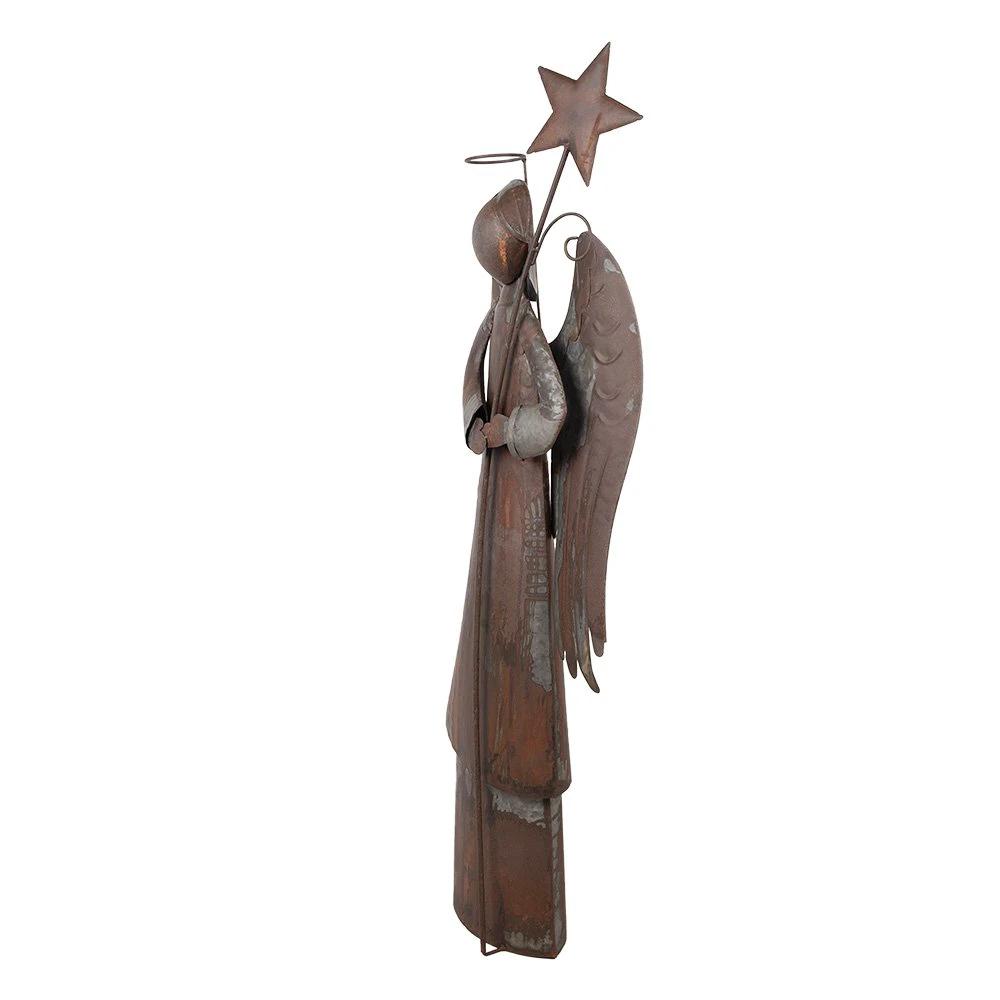 Christmas decoration image angel 48x18x133 cm brown metal by Clayre & Eef.
