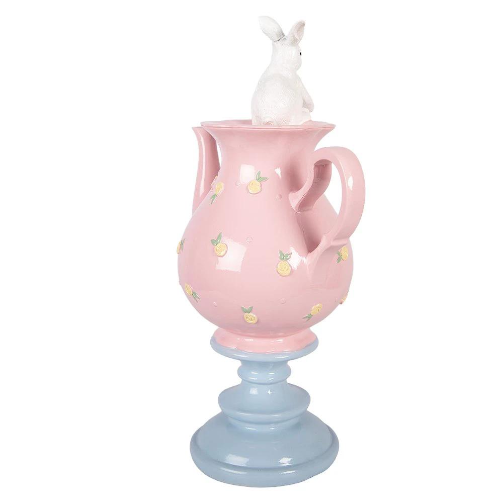 Decoration Statue Rabbit 22x14x35 cm White Plastic by Clayre & Eef.