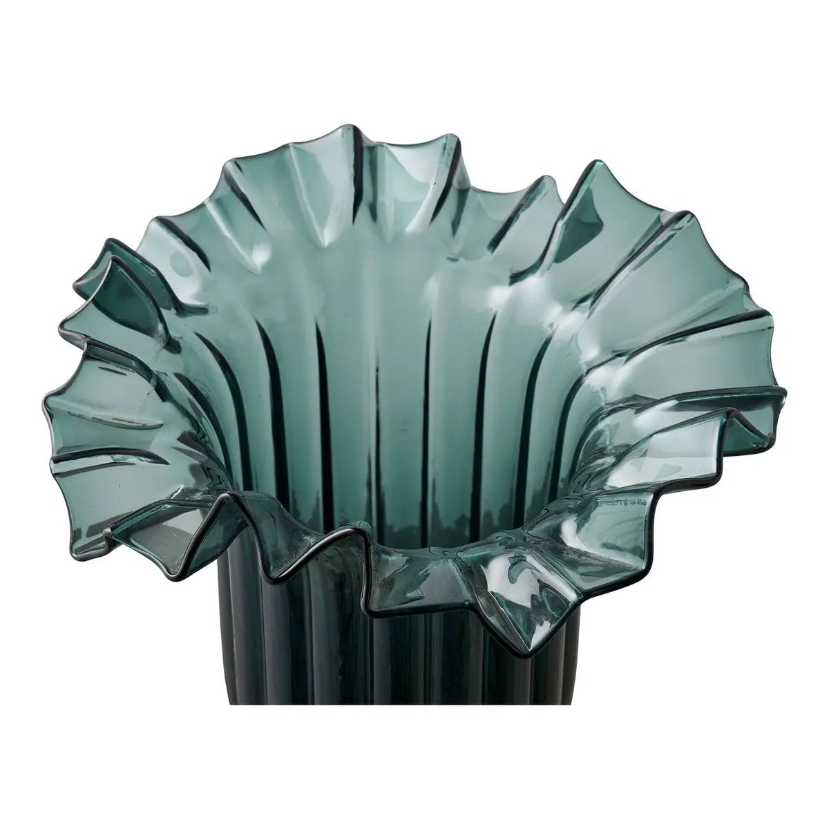 Vase, mouth blown glass, dark green, 25x30 cm by EMIRELLE