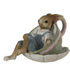 Rabbit statue 11x8x7 cm Brown Green Polyresin Home accessories by Clayre & Eef.