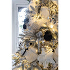 Christbaumkugel-Set aus 4 Stück Ø 8 cm Schwarz-Grau aus Glas, Weihnachtsdekoration von Clayre & Eef.