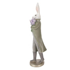Decoration Statue Rabbit 17x15x53 cm White Plastic by Clayre & Eef.