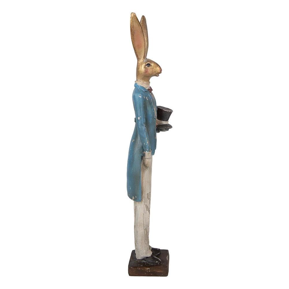 Decoration Statue Rabbit 7x6x32 cm Gold-colored Plastic by Clayre & Eef.