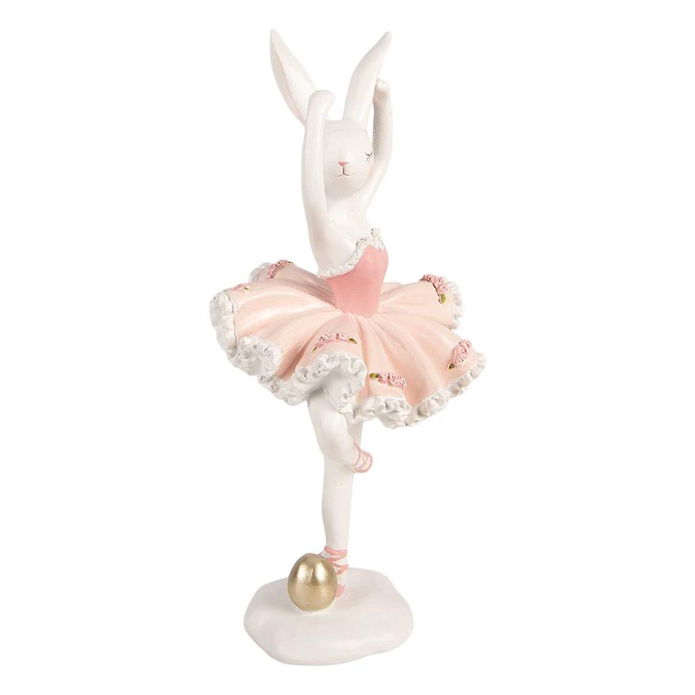 Decoration Statue Rabbit 16x16x35 cm White Plastic by Clayre & Eef.