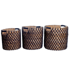 Storage Basket PURA | Plant Basket | Laundry Basket (black) made from Banana Fibre (3 sizes) by Soeji