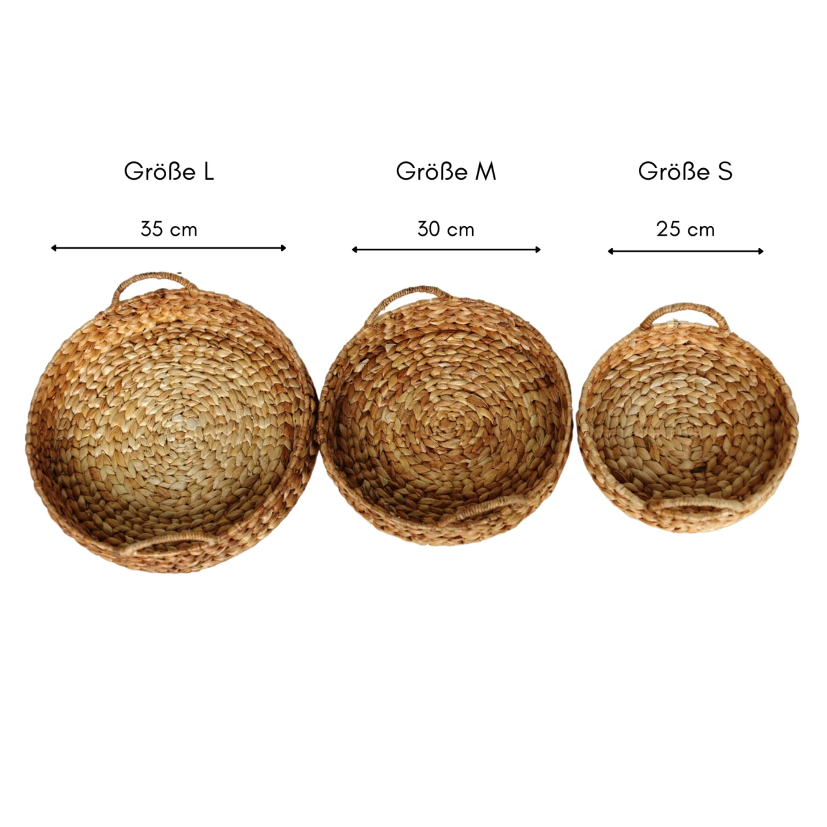 Decorative Tray MATAHARI made of Water Hyacinth (3 sizes) by Soeji