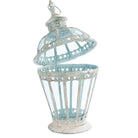 Lantern Ø 29x55 cm white iron candle holder by Clayre & Eef.