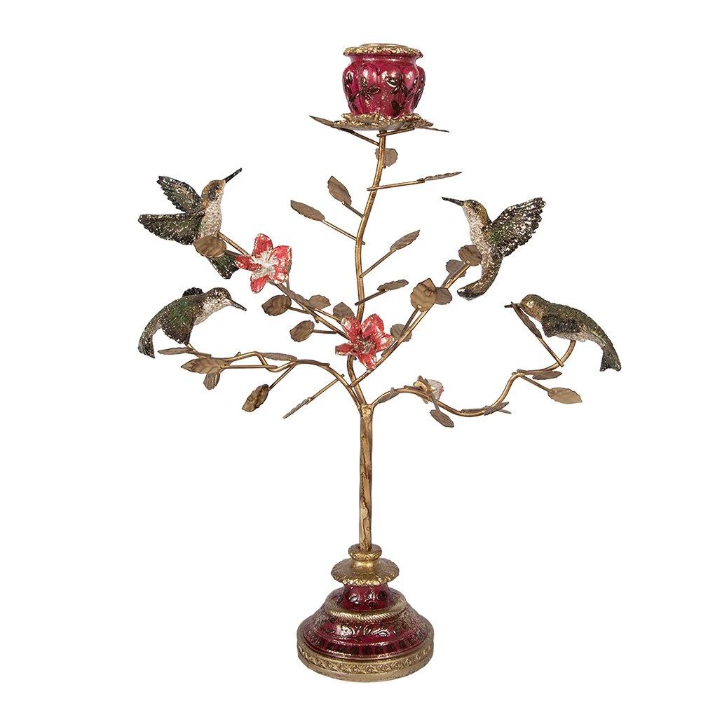 Candlestick 27x17x38 cm Gold-colored Plastic by Clayre & Eef.