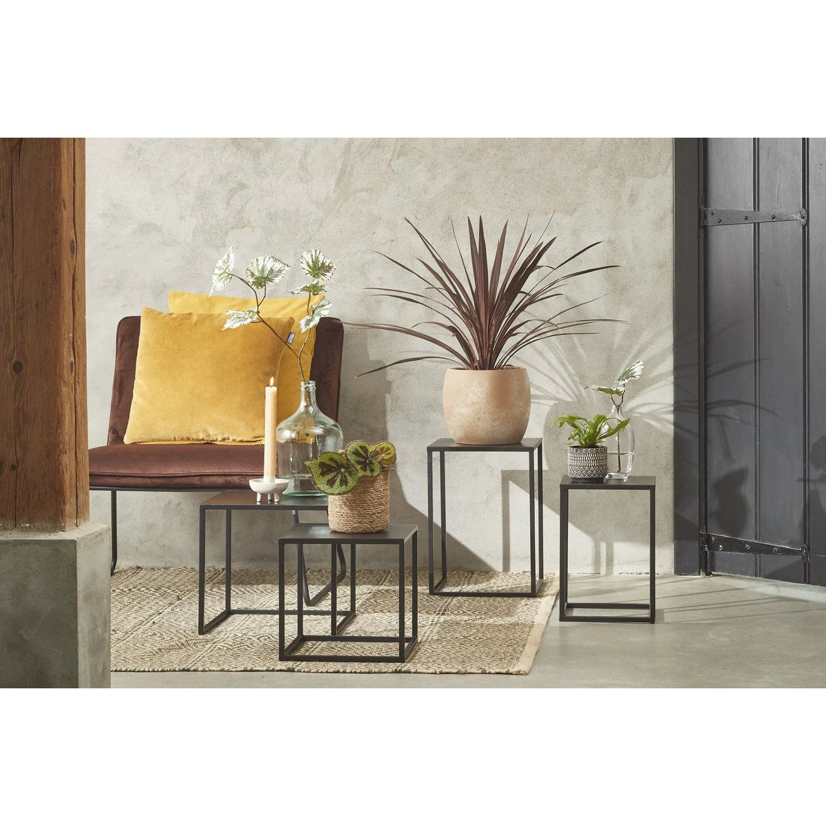 Side table set Goa Black by Mica Decorations