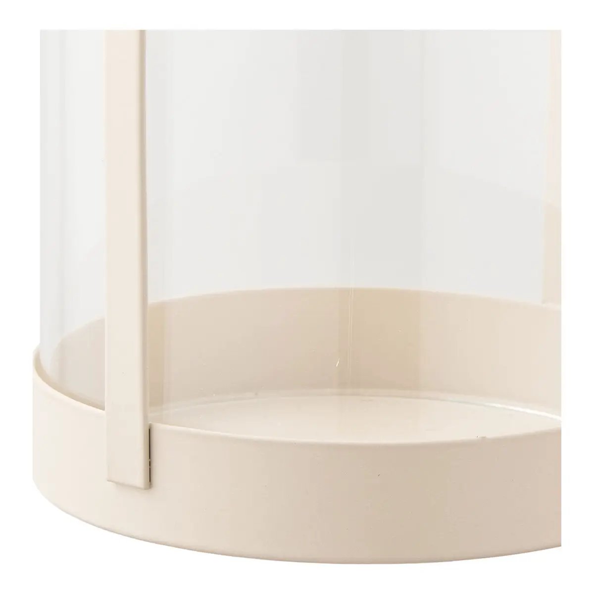 Hurricane candle holder, glass/metal, beige, set of 2 by EMIRELLE